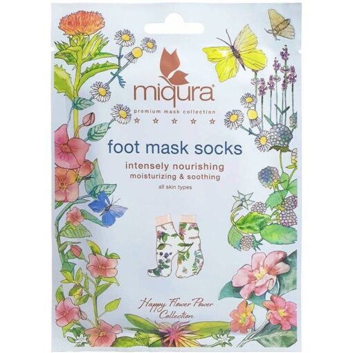 shop Miqura Flower Foot Mask 1 Pair af Miqura - online shopping tilbud rabat hos shoppetur.dk