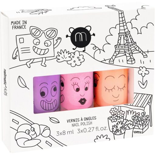 shop Nailmatic Kids Nail Polish Set 3x8 ml - Paris af Nailmatic - online shopping tilbud rabat hos shoppetur.dk