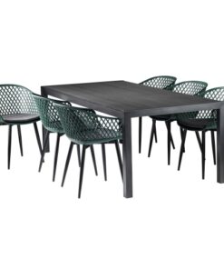 shop ScanCom Carina havemøbelsæt med 6 Neria stole - Grå/sort/grøn af  - online shopping tilbud rabat hos shoppetur.dk
