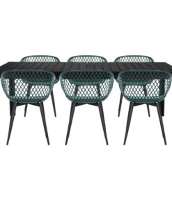shop Victoria havemøbelsæt med 6 Neria stole - Sort/grøn af  - online shopping tilbud rabat hos shoppetur.dk