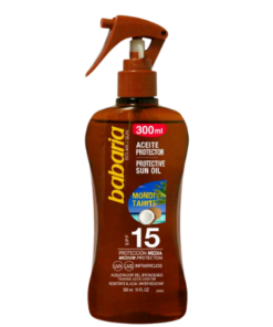 Køb Babaria Monoi Tahiti Solbeskyttende Olie SPF15 - 300 ml online billigt tilbud rabat legetøj