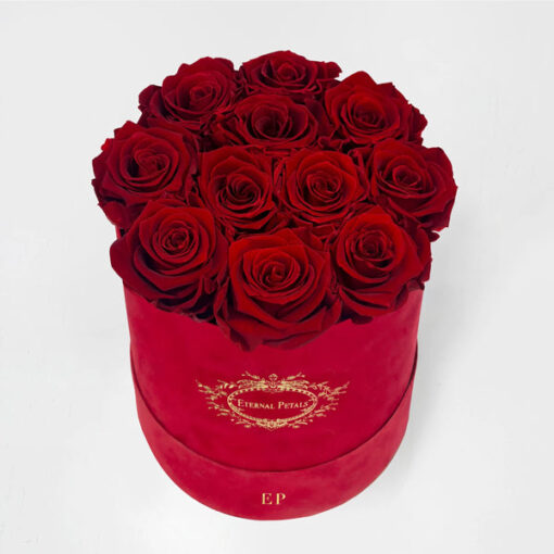 Køb Deep Love - Round Red - Roser som holder ca. 1 år online billigt tilbud rabat online shopping