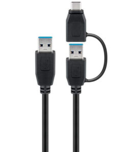 Køb Goobay USB 3.0 kabel m. USB-A til USB-C Adapter Sort - 0