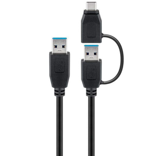 Køb Goobay USB 3.0 kabel m. USB-A til USB-C Adapter Sort - 0