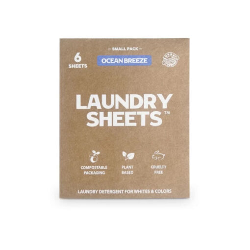 Køb Laundry Sheets  -  vaskemiddel i ark  -  Ocean Breeze  -  prøvepakke 6 ark online billigt tilbud rabat online shopping