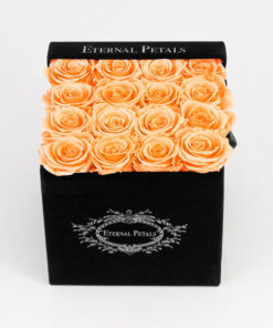 Køb Peach - Black Flower Box - Roser som holder ca. 1 år online billigt tilbud rabat online shopping