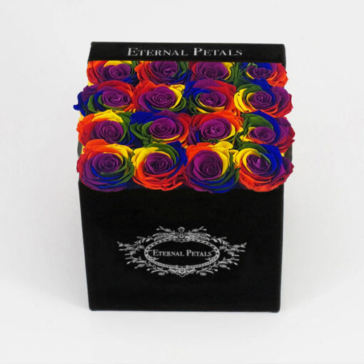 Køb Rainbow - Black Flower Box - Roser som holder ca. 1 år online billigt tilbud rabat online shopping