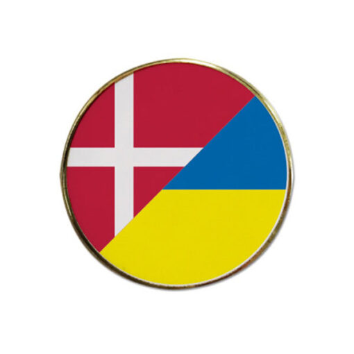 Køb Rund Flagpin forsølvet rund 17 mm. Danmark / Ukraine online billigt tilbud rabat online shopping