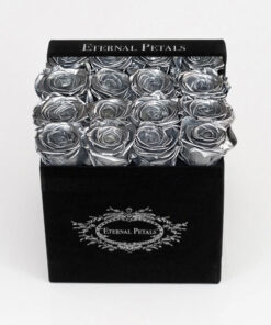Køb Silver Black Flower Box - Roser som holder ca. 1 år online billigt tilbud rabat online shopping