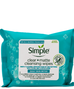 Køb Simple Daily Skin Detox Clear + Matte Cleansing Wipes - 25 stk online billigt tilbud rabat legetøj