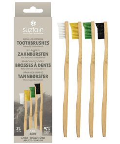 Køb Suztain - Bambus Tandbørste - 4pak - Soft online billigt tilbud rabat online shopping