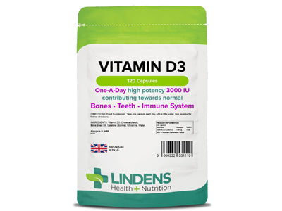 Køb Vitamin D3 3000IU - 120 kapsler ( Lindens ) online billigt tilbud rabat online shopping