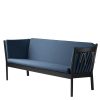 shop Erik Ole Jørgensen 3 pers. sofa - J149 - Sort/støvet blå af FDB Møbler - online shopping tilbud rabat hos shoppetur.dk