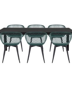 shop Filippa havemøbelsæt med 6 Neria stole - Sort/grøn af  - online shopping tilbud rabat hos shoppetur.dk