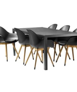 shop Filippa havemøbelsæt med 6 Silja stole - Sort af  - online shopping tilbud rabat hos shoppetur.dk