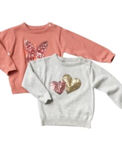 shop Friends strikket sweater - Koral/gråmeleret - 2 stk. af Friends - online shopping tilbud rabat hos shoppetur.dk