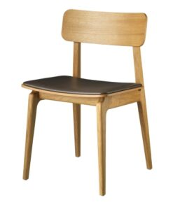 shop Isabel Ahm spisebordsstol - J175 Åstrup - Eg/brunt læder af FDB Møbler - online shopping tilbud rabat hos shoppetur.dk