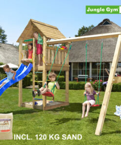 shop Jungle Gym Cabin legetårn med gyngemodul af Jungle Gym - online shopping tilbud rabat hos shoppetur.dk