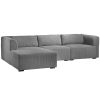 shop Living & more 3 pers. modulsofa med chaiselong - Karl - Grå af Living & more - online shopping tilbud rabat hos shoppetur.dk