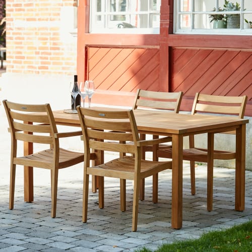 shop Mandalay Cambridge havemøbelsæt med 4 York stole - Teak af Mandalay - online shopping tilbud rabat hos shoppetur.dk