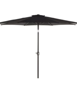 shop Napoli parasol med krank og vippefunktion - Sort af  - online shopping tilbud rabat hos shoppetur.dk