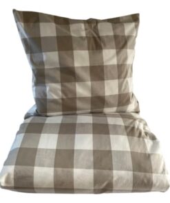 shop Omhu sengetøj - Blok tern - Mud/offwhite af Omhu - online shopping tilbud rabat hos shoppetur.dk