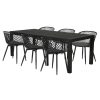 shop Rebecca havemøbelsæt med 6 Neria stole - Sort af  - online shopping tilbud rabat hos shoppetur.dk