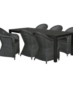 shop Rebecca havemøbelsæt med 6 Philina stole - Sort af  - online shopping tilbud rabat hos shoppetur.dk