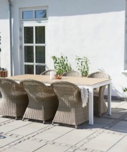 shop Victoria havemøbelsæt med 6 Philina stole - Hvid/natur af  - online shopping tilbud rabat hos shoppetur.dk