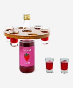 Drinkbakke med 6 shotglas køb billigt tilbud online shopping rabat