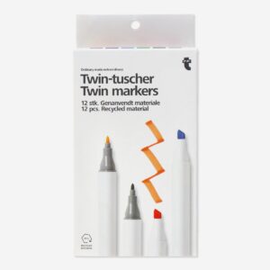 twin markers 12 pcs office flying tiger copenhagen 150337