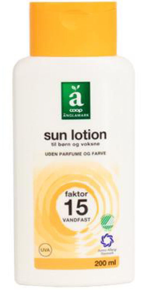 Anglamark sun lotion til børn og voksne faktor 15 vandfast 200ml online shopping billigt tilbud shoppetur