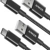 Anker nylon USB-C to USB-A 2.0 cable black 2 pack online shopping billigt tilbud shoppetur