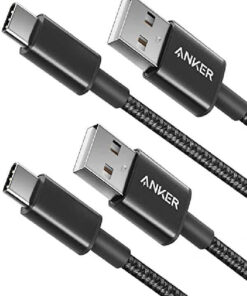 Anker nylon USB-C to USB-A 2.0 cable black 2 pack online shopping billigt tilbud shoppetur