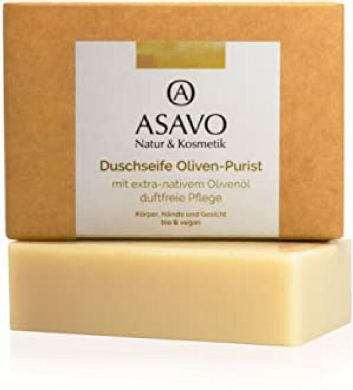 Asavo natur & kosmetik duschseife olivenpurist 95g online shopping billigt tilbud shoppetur