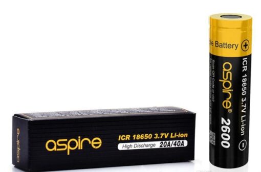 Aspire li-ion rechargeable battery 2600 icr 18650 3.7V online shopping billigt tilbud shoppetur