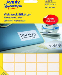 Avery zweckform multipurpose labels no. 3318 1200pcs 22x18mm online shopping billigt tilbud shoppetur