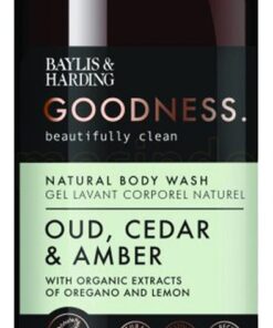 Baylis & harding goodness beautifully clean natural body wash oud cedar & amber 500ml online shopping billigt tilbud shoppetur