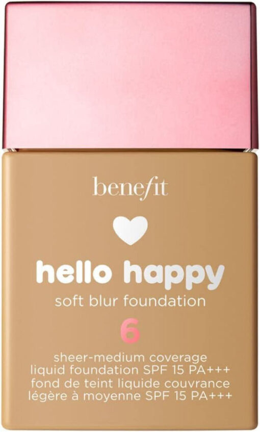 Benefit hello happy soft blur foundation SPF15 6 sheer-medium coverage 30ml online shopping billigt tilbud shoppetur