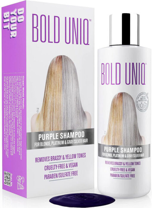 Bold uniq purple shampoo for blonde platinum & gray/silver hair online shopping billigt tilbud shoppetur