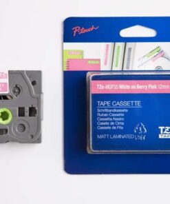 Brother TZe-MQP35 mat lamineret tape hvid på pink 12mm online shopping billigt tilbud shoppetur