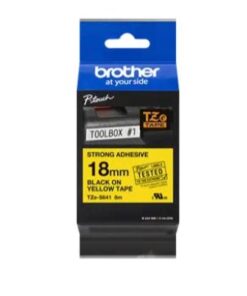 Brother TZe-S641 18mm 8m sort på gul online shopping billigt tilbud shoppetur