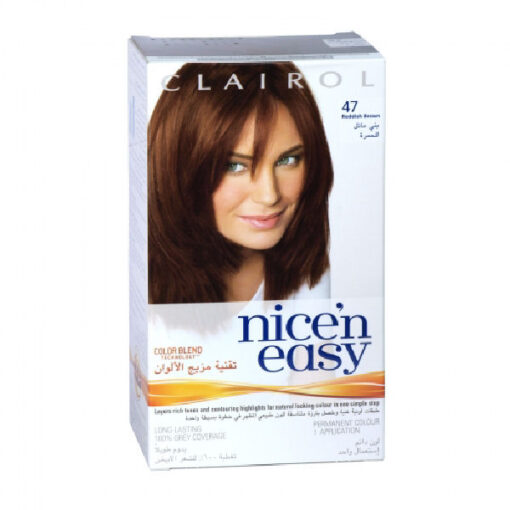 Clairol nice'n easy permanent colour 47 reddish brown online shopping billigt tilbud shoppetur