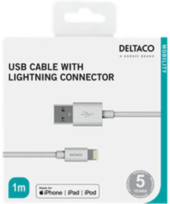 Deltaco USB cable with lightning connector 1 meter online shopping billigt tilbud shoppetur