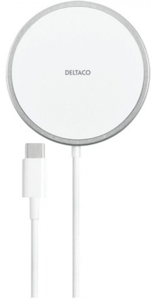 Deltaco magnetic wireless charger with fixed USB-C cable online shopping billigt tilbud shoppetur