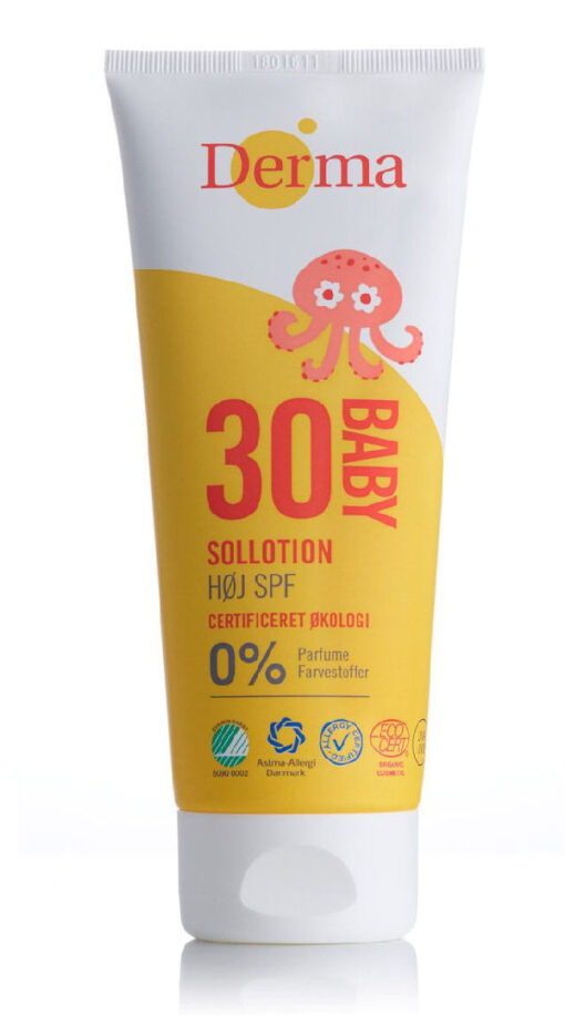 Derma baby sollotion SPF30 høj 0% parfume 200ml online shopping billigt tilbud shoppetur