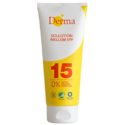 Derma sollotion mellem SPF 15 200ml online shopping billigt tilbud shoppetur