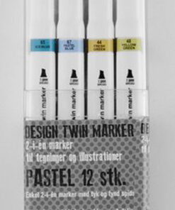 Design twin marker 2-i-1 marker til tegning og illustration pastel 12 stk. online shopping billigt tilbud shoppetur