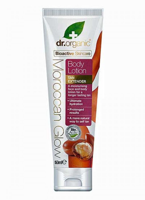 Dr. Organic bioactive skincare moroccan glow body lotion tan extender 150ml online shopping billigt tilbud shoppetur