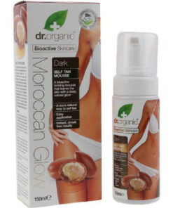 Dr. Organic bioactive skincare moroccan glow self tan mousse dark 150ml online shopping billigt tilbud shoppetur